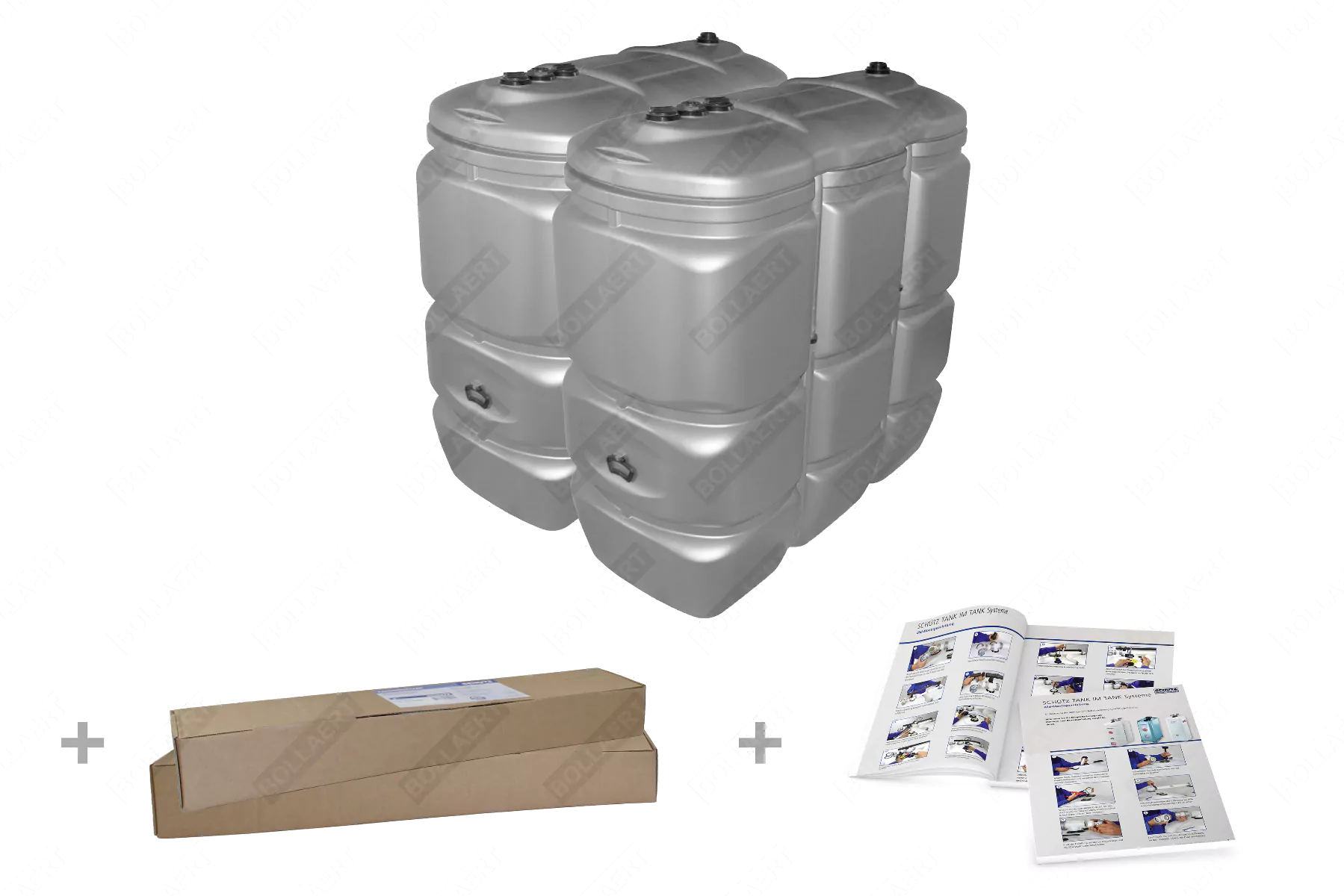 Cuve à mazout PE 2 x 1500L (=3000L) UV résist - jumelage largeur 4