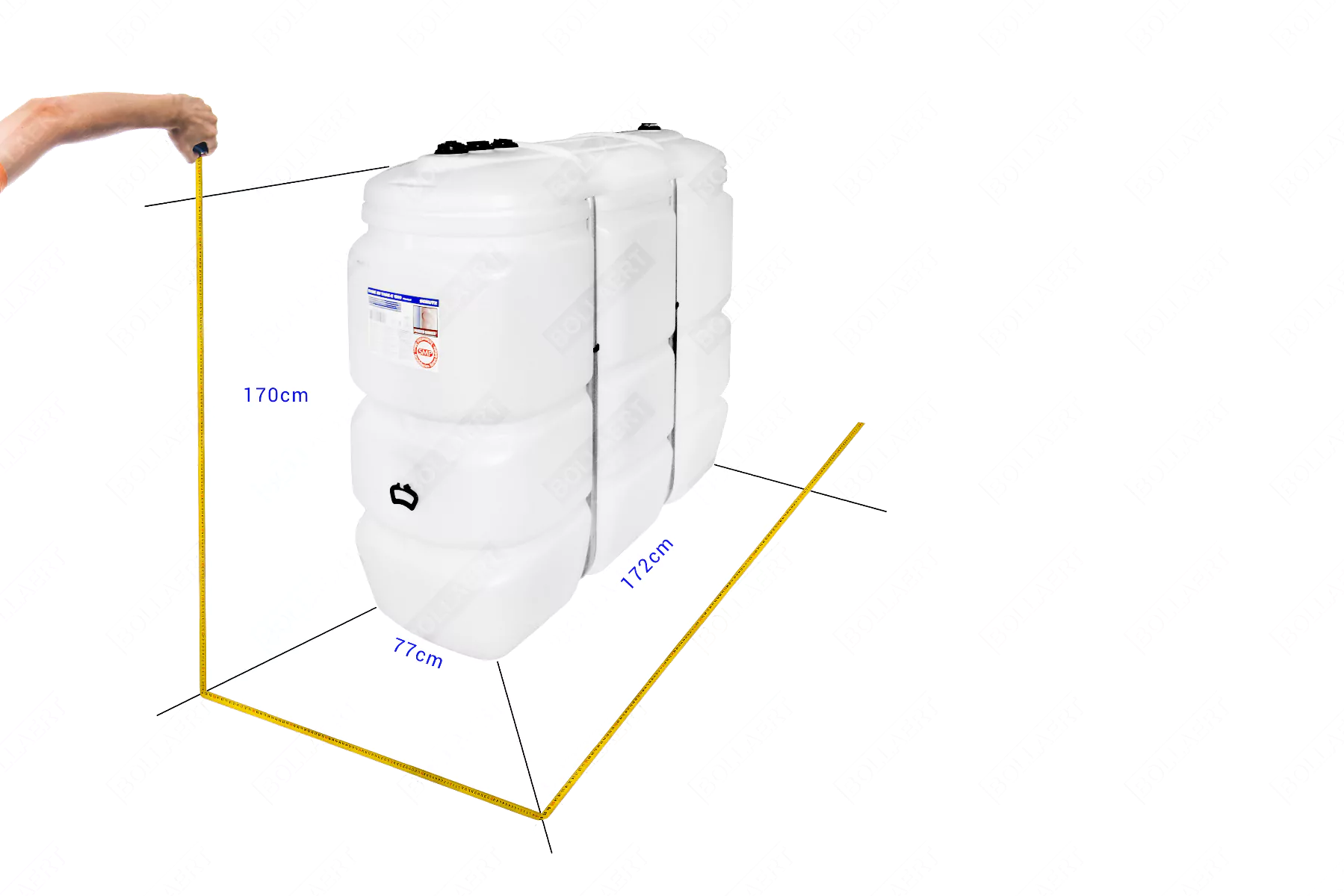 Cuves à mazout PE 2 x 1500L (=3000L) - jumelage largeur 3