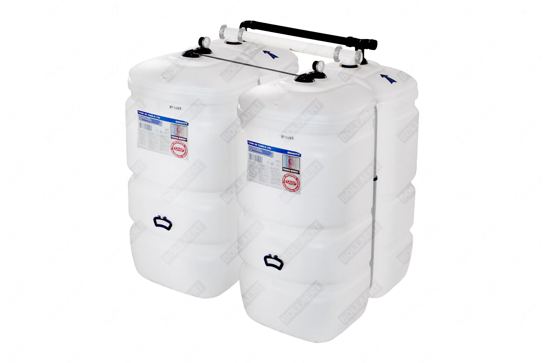 Cuves à mazout PE 2 x 750L (=1500L) compact - jumelage largeur 5