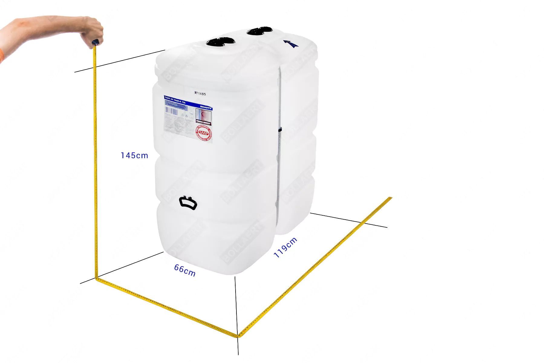 Cuves à mazout PE 3 x 750L (=2250L) compact - jumelage largeur 3