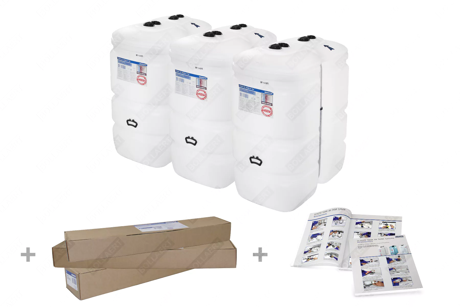 Cuves à mazout PE 3 x 750L (=2250L) compact - jumelage largeur 4