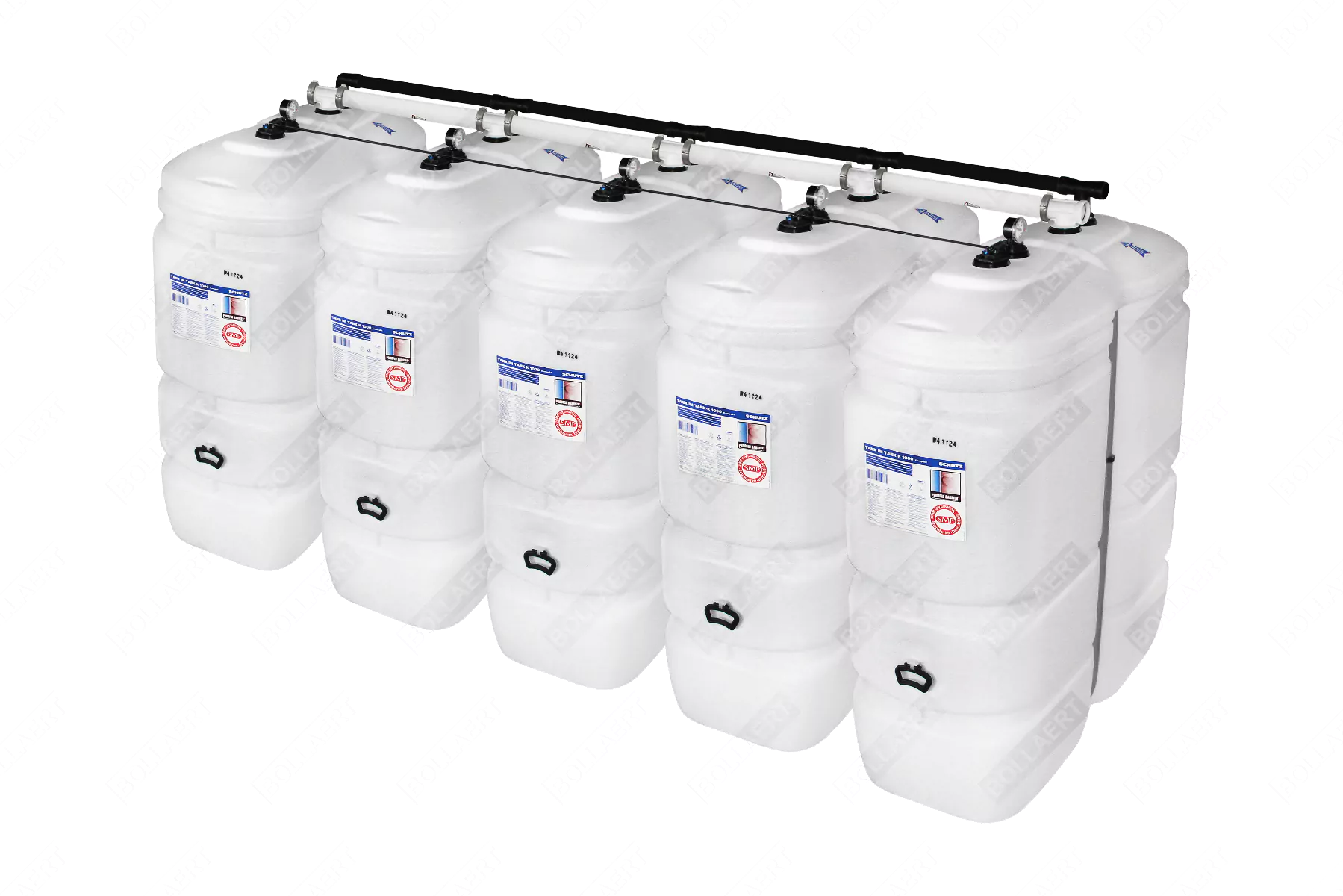 Cuves à mazout PE 5 x 1000L (=5000L) compact - jumelage largeur 5