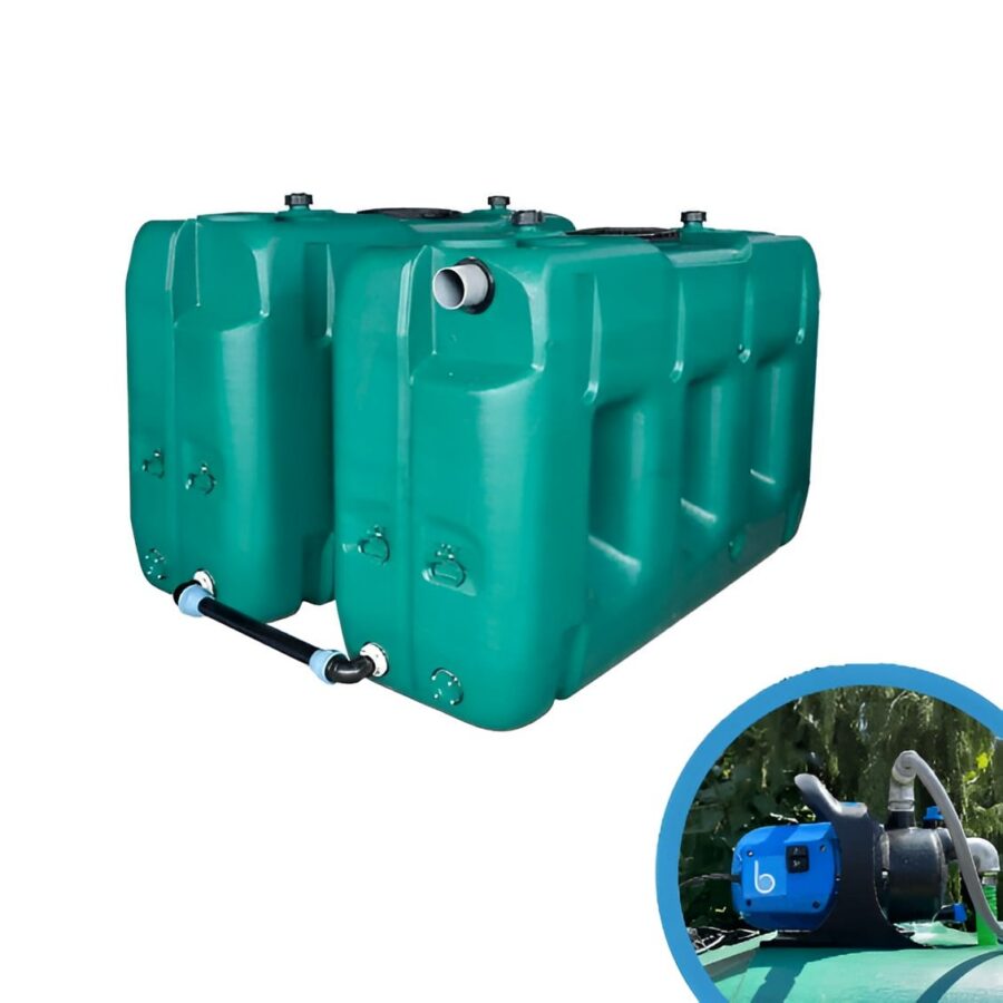 Citerne à eau de pluie jumelable - 2 cuves de 3000L avec pompe