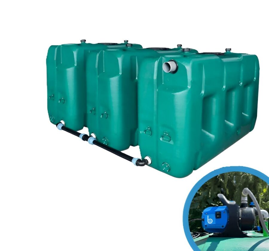 Citerne à eau de pluie jumelable - 3 cuves de 3000L avec pompe