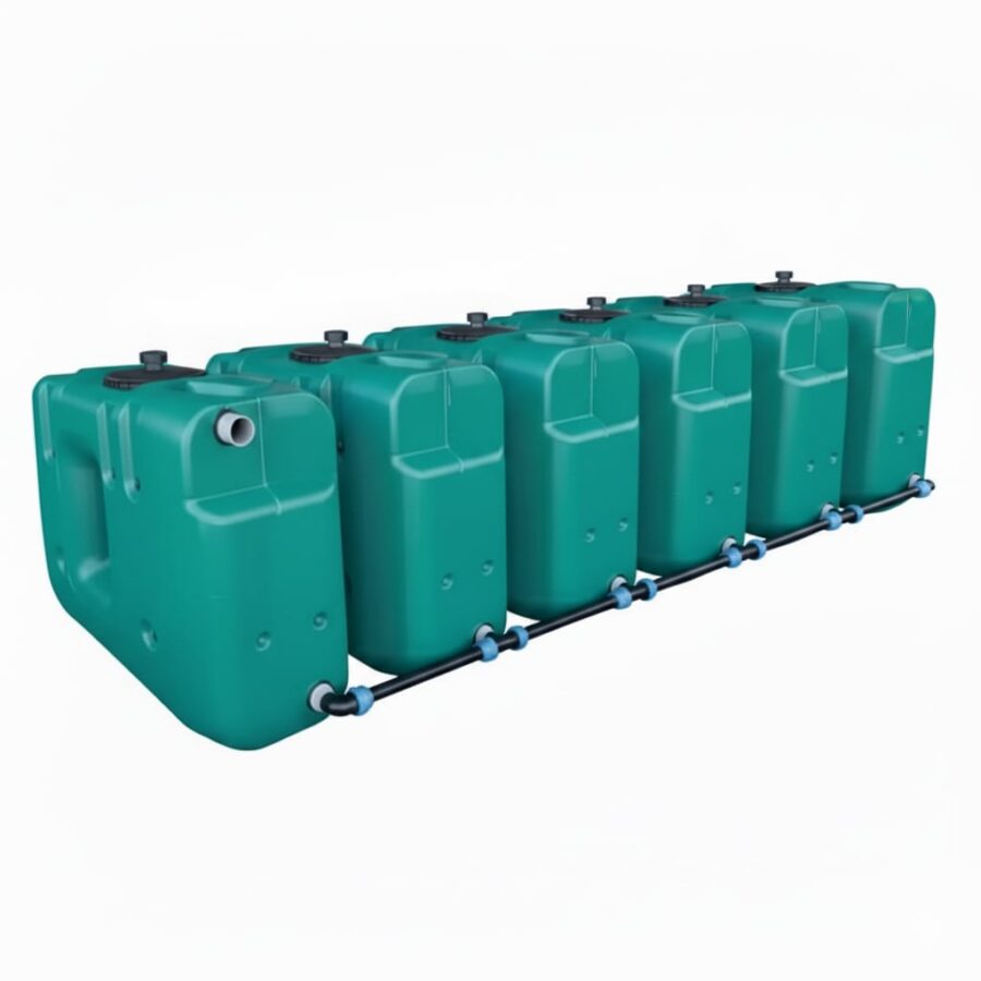 Citerne à eau de pluie rectangulaire aérienne - 6 Cuves de 1500 L