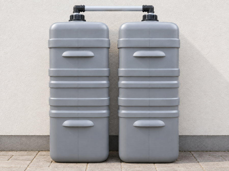 Cuve à mazout à double paroi : 2 x 1000 L (= 2000L) résistante aux UV – jumelage en largeur
