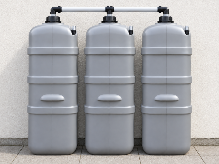 Cuve à mazout à double paroi : 3 x 1500 L (= 4500L) résistante aux UV – jumelage en largeur