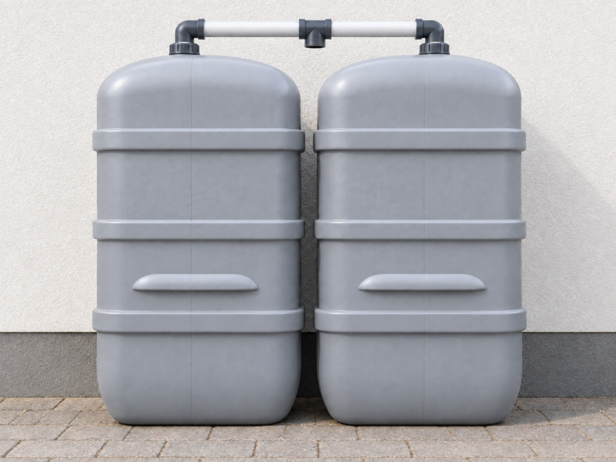 Cuve à mazout à double paroi : 2 x 2000 L (= 4000L) résistante aux UV – jumelage en largeur