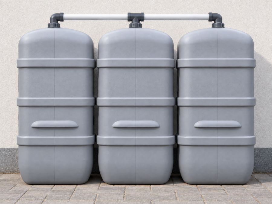 Cuve à mazout à double paroi : 3 x 2000 L (= 6000L) résistante aux UV – jumelage en largeur