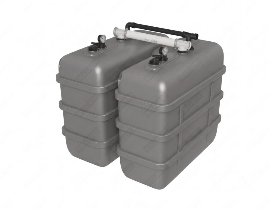 Cuve à mazout à double paroi : 2 x 2000 L (= 4000L) résistante aux UV – jumelage en largeur