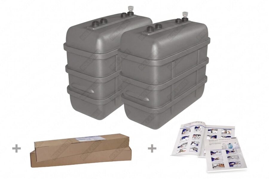 Cuve à mazout à double paroi : 2 x 2000 L (= 4000L) résistante aux UV – jumelage en largeur