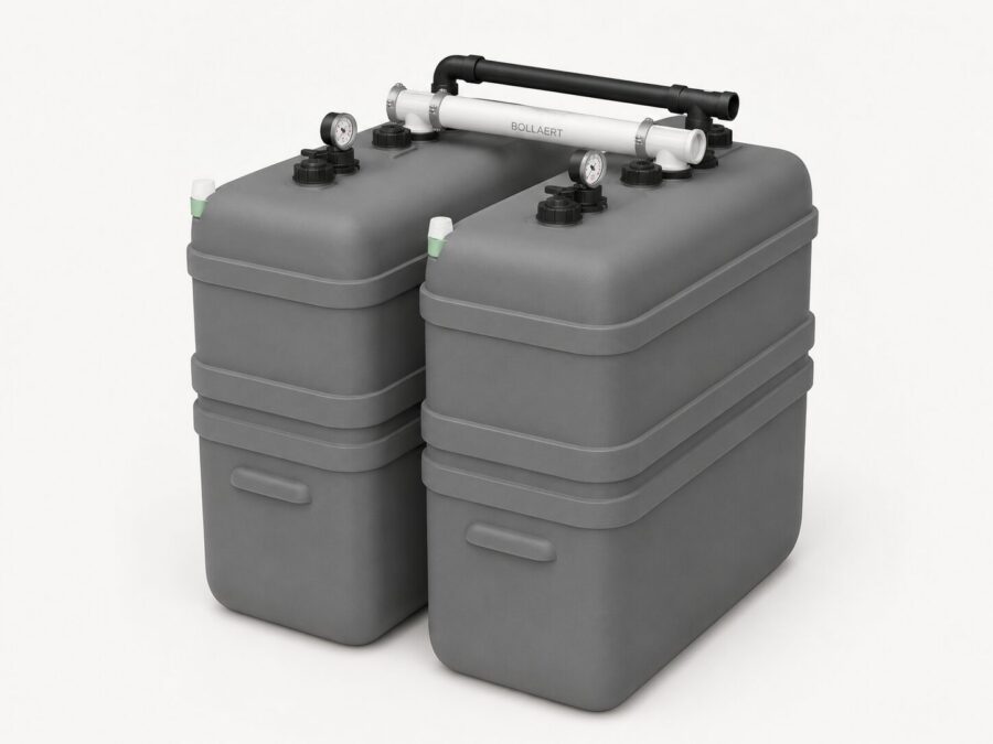 Cuve à mazout à double paroi : 2 x 700 L (= 1400L) résistante aux UV – jumelage en largeur