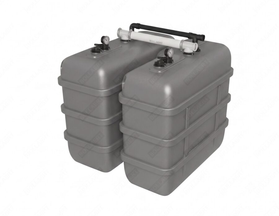 Cuve à mazout à double paroi : 2 x 2000 L (= 4000L) résistante aux UV – jumelage en largeur