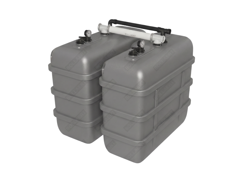 Cuve à mazout à double paroi : 2 x 2000 L (= 4000L) résistante aux UV – jumelage en largeur