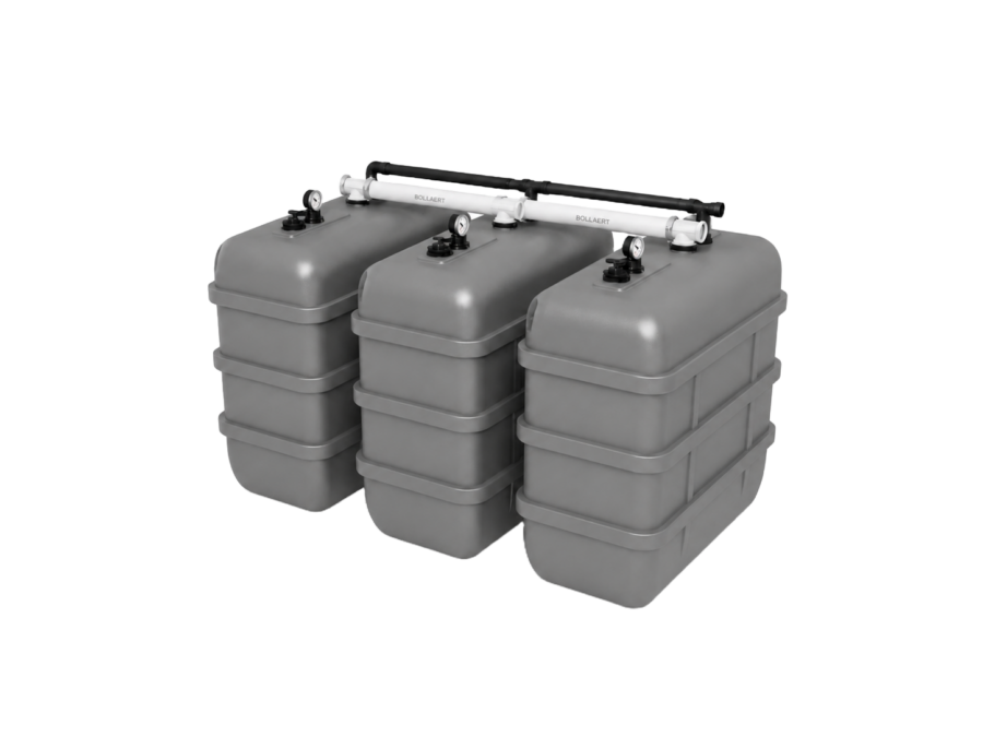Cuve à mazout à double paroi : 3 x 2000 L (= 6000L) résistante aux UV – jumelage en largeur