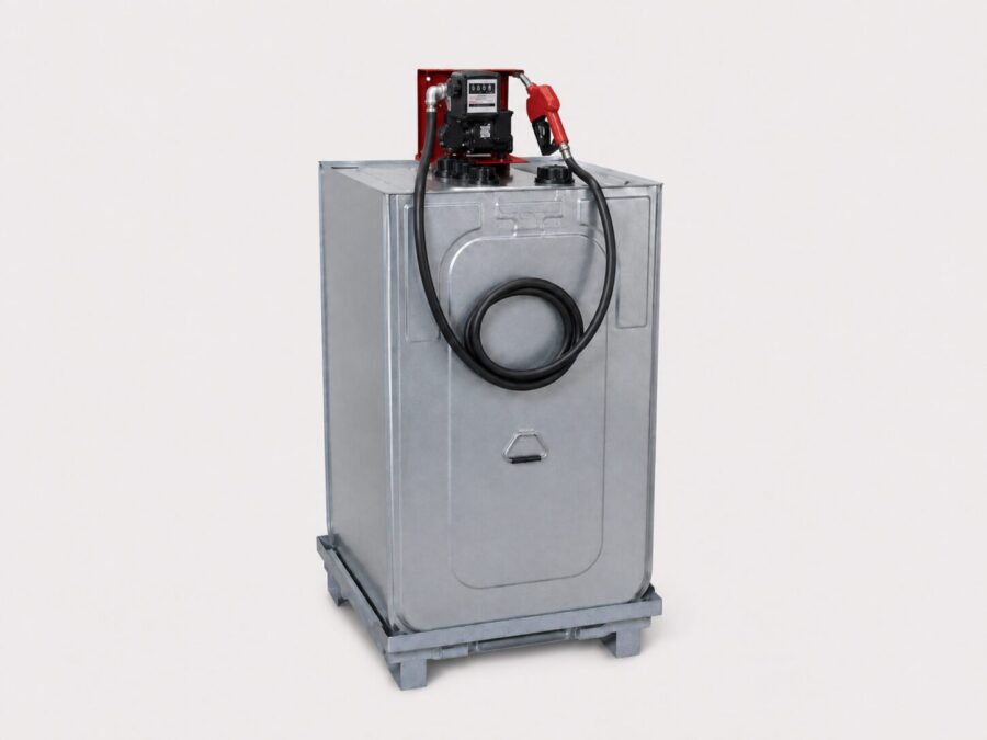 Cuve à mazout galvanisée 400L avec pompe – À double paroi (métal et plastique)