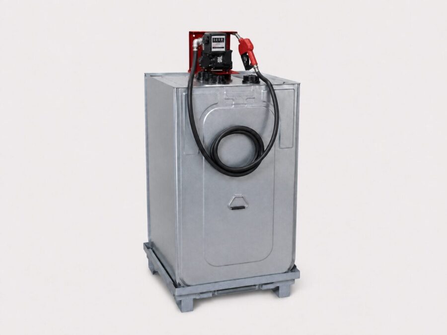 Cuve à mazout galvanisée 400L avec pompe – À double paroi (métal et plastique)