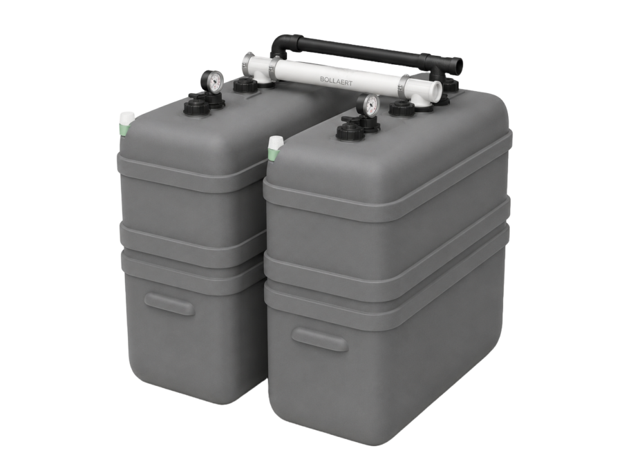 Cuve à mazout à double paroi : 2 x 700 L (= 1400L) résistante aux UV – jumelage en largeur